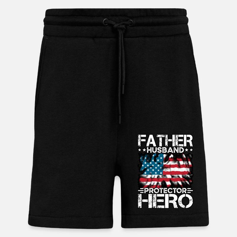 Vater, Ehemann, Beschützer, Held - Shorts - made by SPREAD - SOLID BLACK