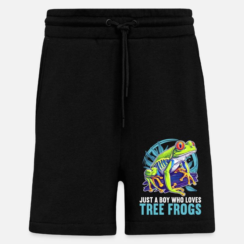 Tree Frog Baumfrösche Baumfrosch - Shorts - made by SPREAD - SOLID BLACK