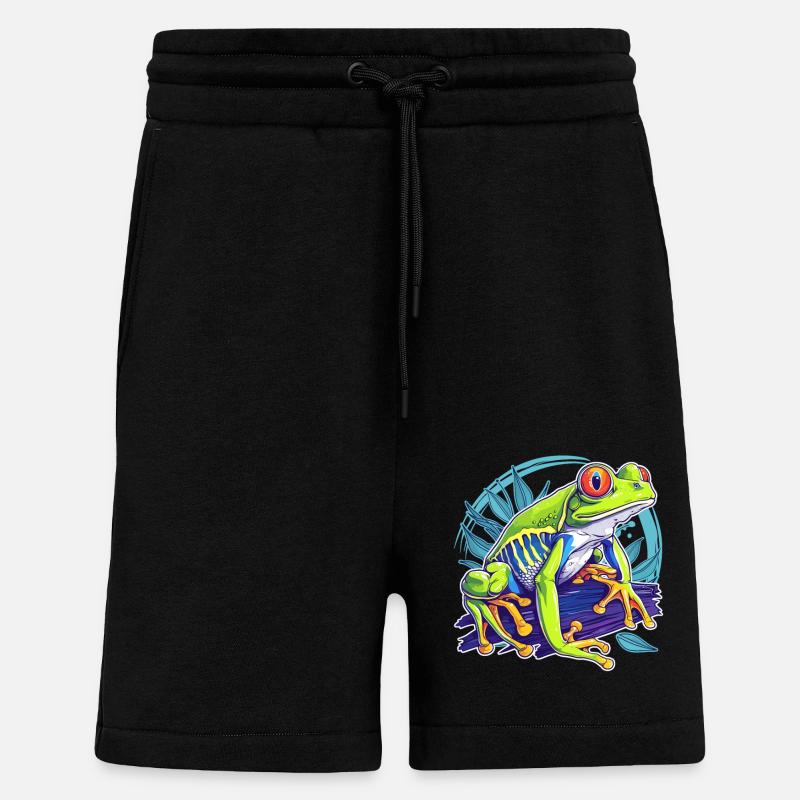 Tree Frog Baumfrösche Baumfrosch - Shorts - made by SPREAD - SOLID BLACK