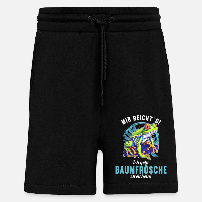 Rainette Baumfrösche Baumfrosch - Short bio décontracté fabriqué en UE - SOLID BLACK