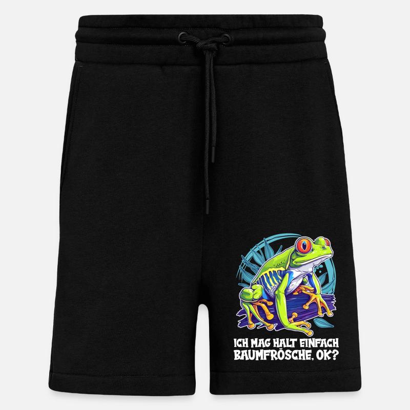 Tree Frog Baumfrösche Baumfrosch - Shorts - made by SPREAD - SOLID BLACK