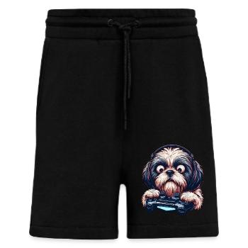 Cooles Design für Shih Tzu und Computerspiele - Shorts - made by SPREAD - SOLID BLACK - Vorne