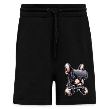 Hunde, Französische Bulldogge Videospiel VR-Brille - Shorts - made by SPREAD - SOLID BLACK - Vorne