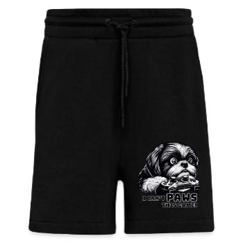 ShihTzu-Liebhaber, Computerspiel-Freak, Gamer - Shorts - made by SPREAD - SOLID BLACK - Vorne