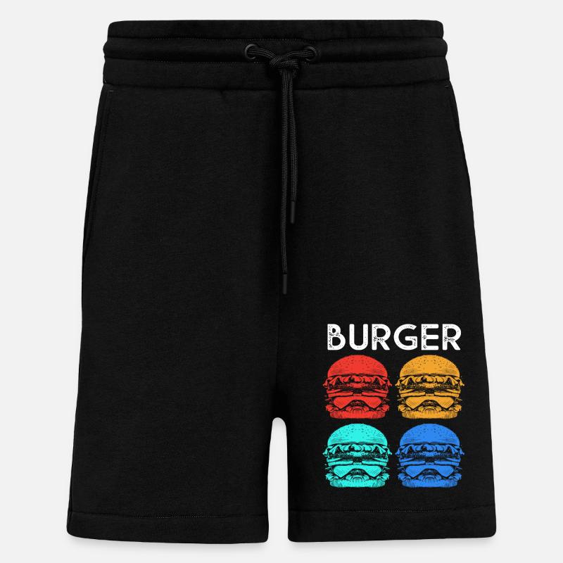 Cheeseburger - Short bio décontracté fabriqué en UE - SOLID BLACK