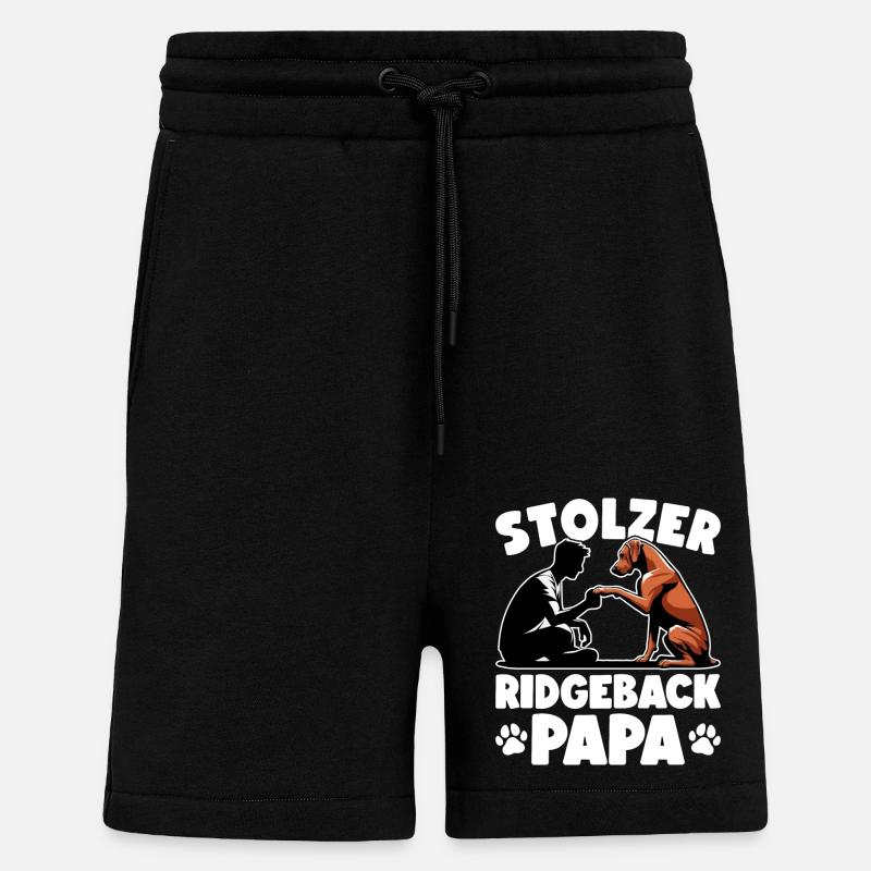 Rhodesian Ridgeback Papa Rhodesian Ridgebacks - Shorts - made by SPREAD - SOLID BLACK