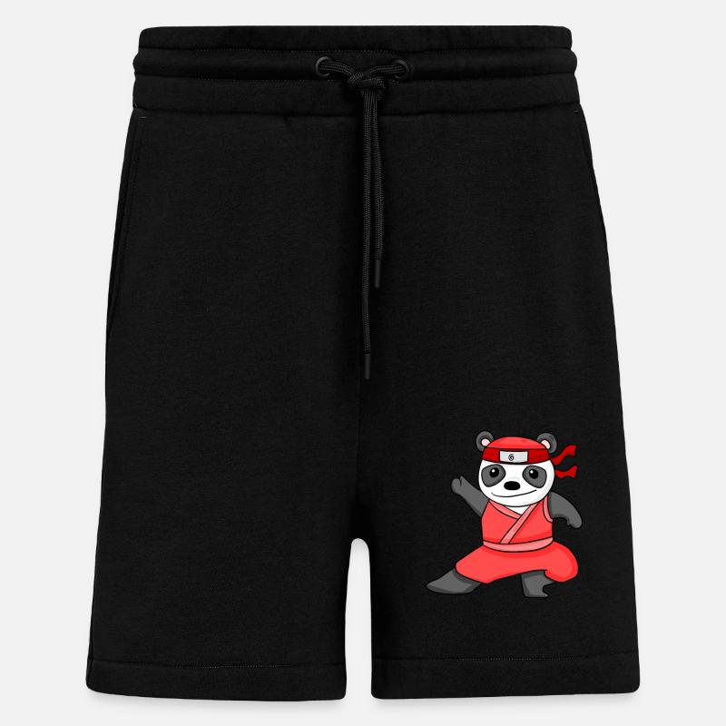 Ninja Panda - Short bio décontracté fabriqué en UE - SOLID BLACK