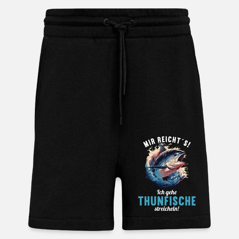 Thon Thunfische Thunfisch - Short bio décontracté fabriqué en UE - SOLID BLACK