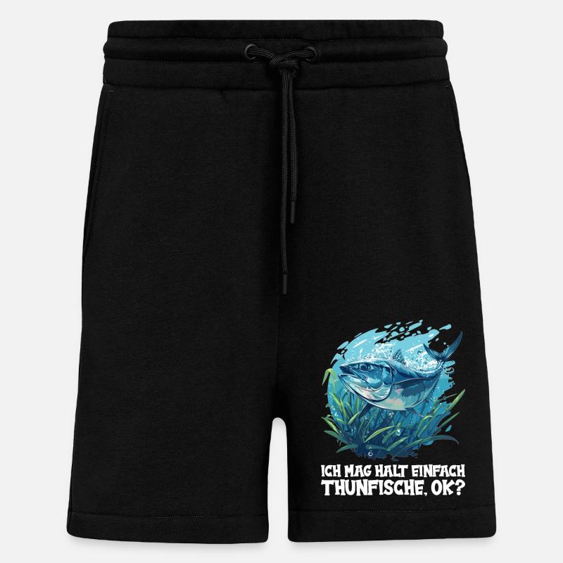 Thon Thunfische Thunfisch - Short bio décontracté fabriqué en UE - SOLID BLACK