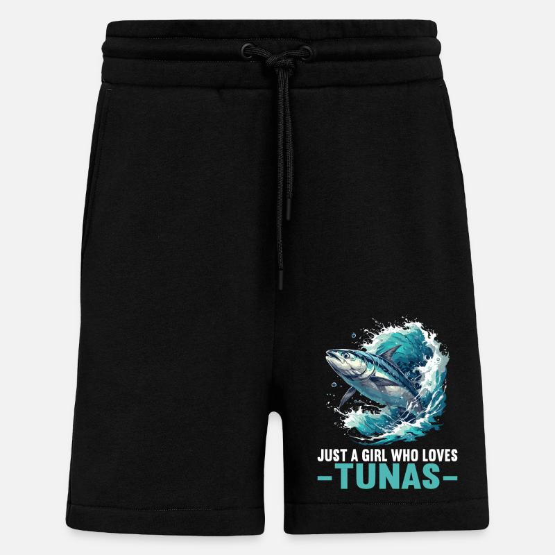 Thon Thunfische Thunfisch - Short bio décontracté fabriqué en UE - SOLID BLACK