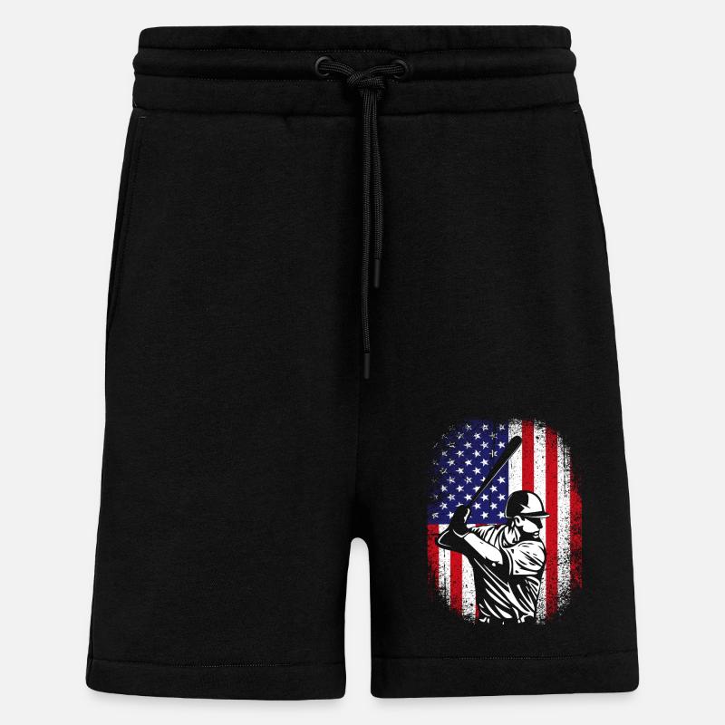 Baseball États-Unis - Short bio décontracté fabriqué en UE - SOLID BLACK