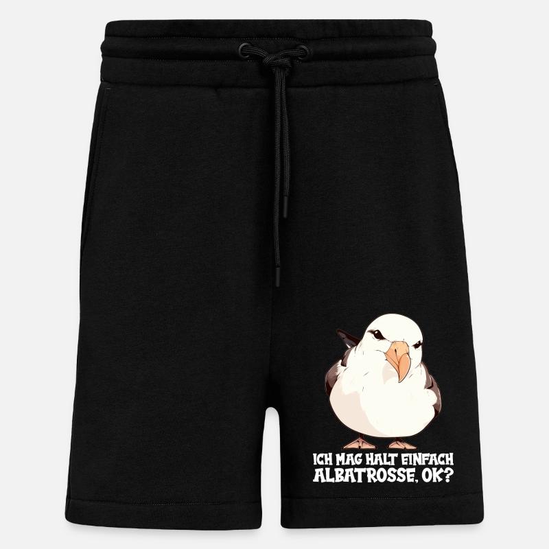 Albatross Albatrosse Albatros - Short bio décontracté fabriqué en UE - SOLID BLACK
