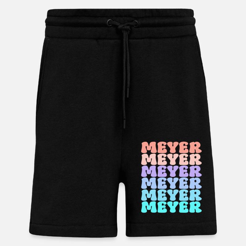 Nom de famille Meyer Retro - Short bio décontracté fabriqué en UE - SOLID BLACK