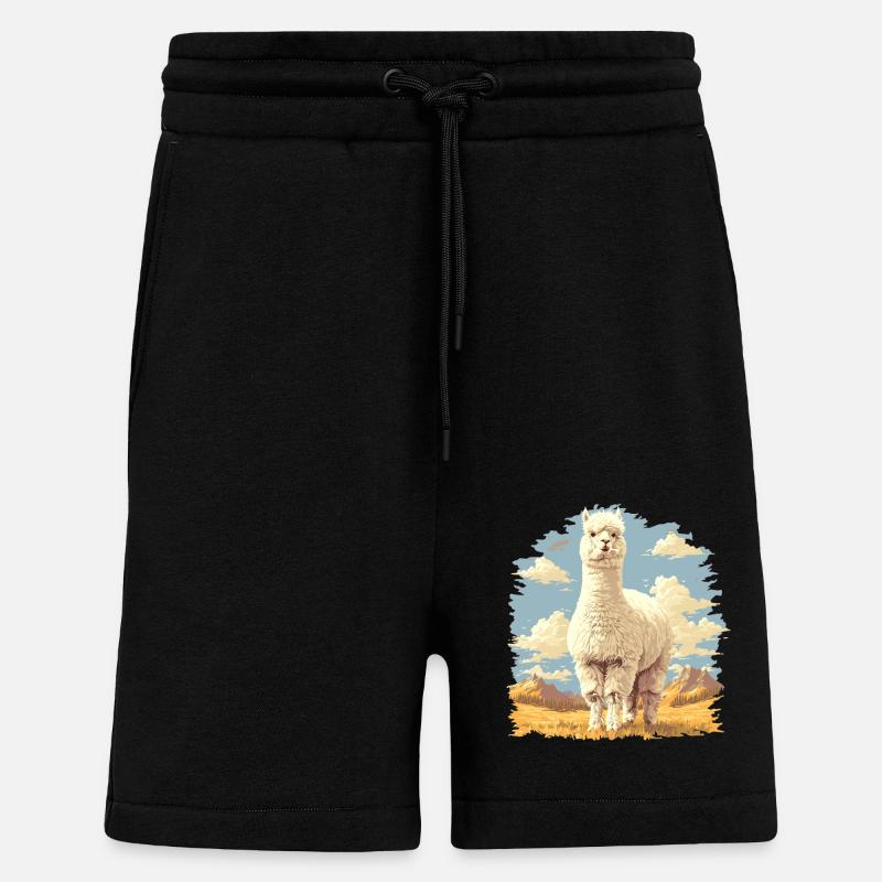 Alpaca Alpacas Alpaca - Shorts - made by SPREAD - SOLID BLACK