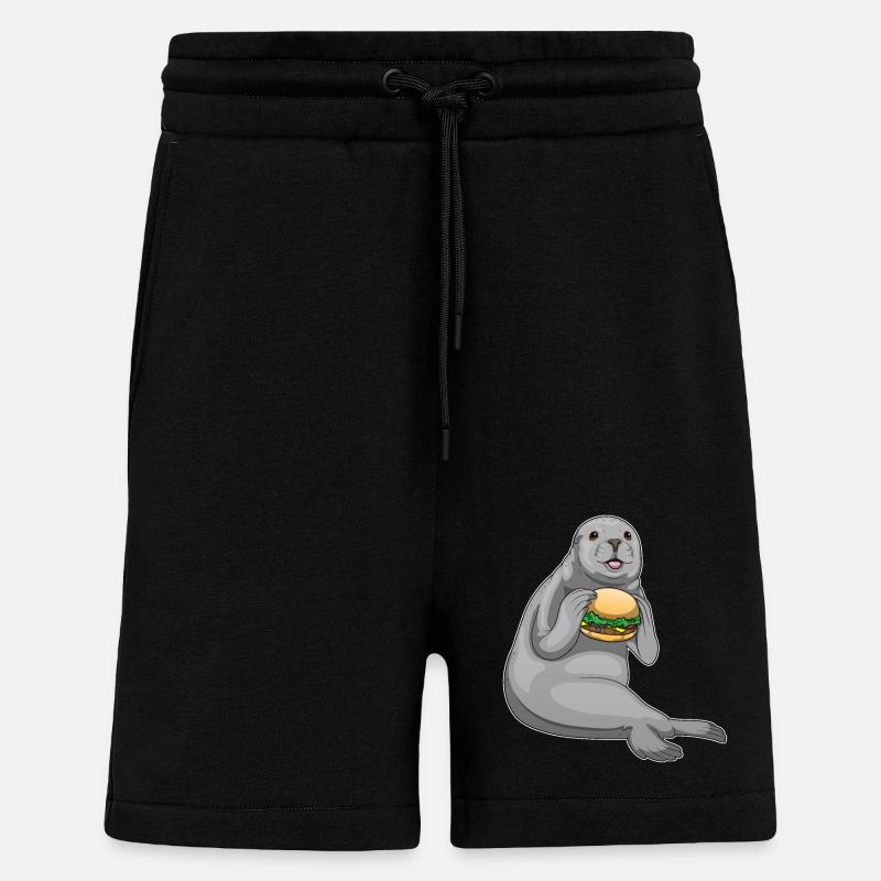 Burger de phoque - Short bio décontracté fabriqué en UE - SOLID BLACK