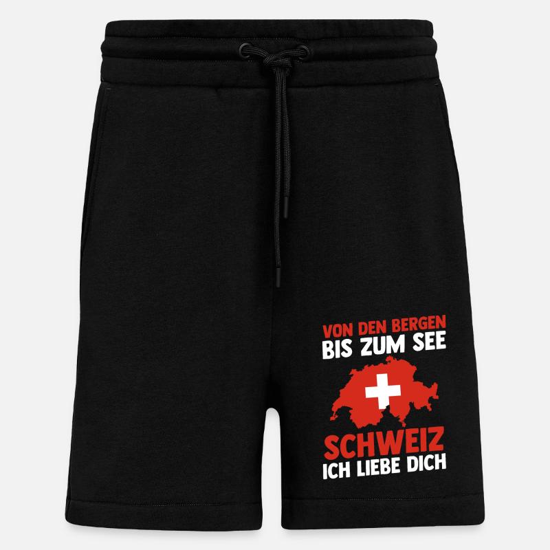 Suisse suisse - Short bio décontracté fabriqué en UE - SOLID BLACK