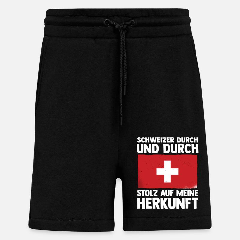 Suisse suisse - Short bio décontracté fabriqué en UE - SOLID BLACK