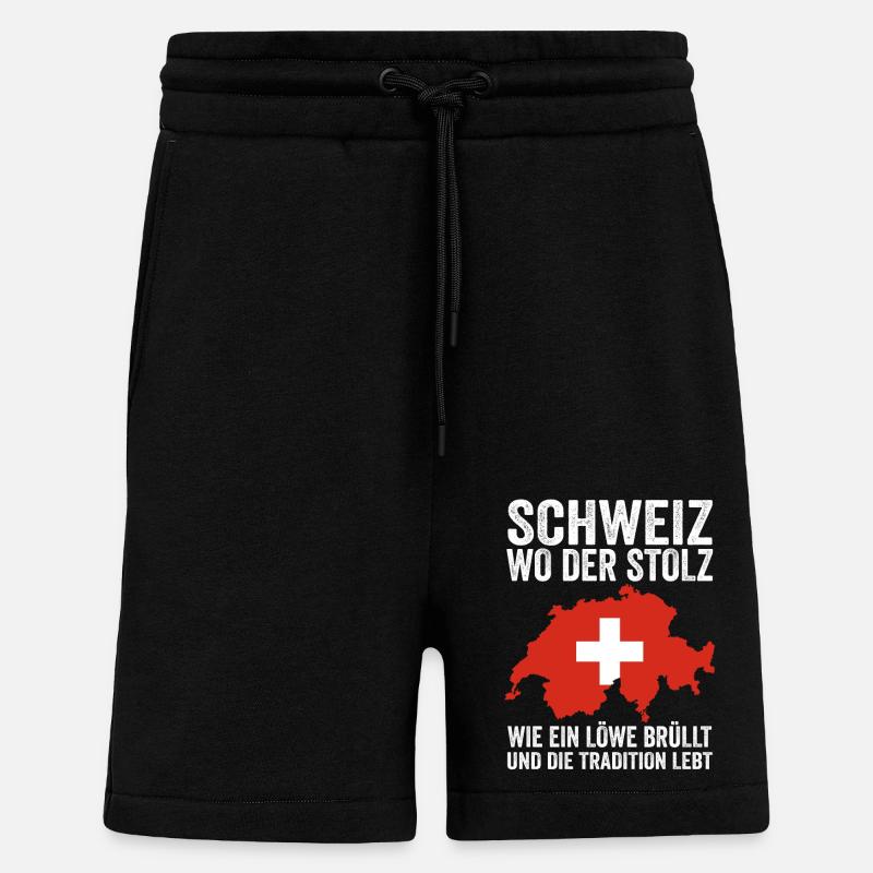 Suisse suisse - Short bio décontracté fabriqué en UE - SOLID BLACK
