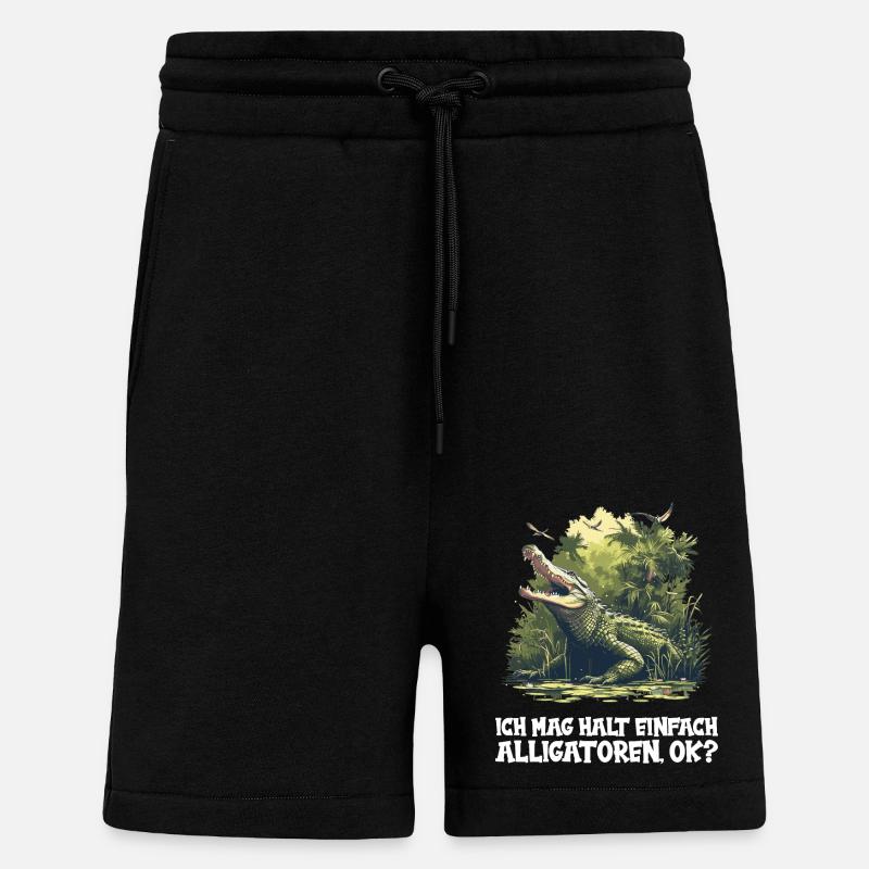 Alligatoren Alligator - Short bio décontracté fabriqué en UE - SOLID BLACK