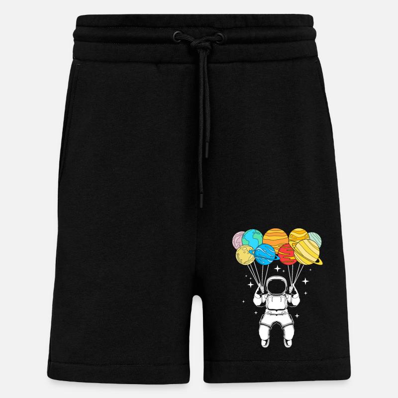 Univers Système Solaire - Short bio décontracté fabriqué en UE - SOLID BLACK