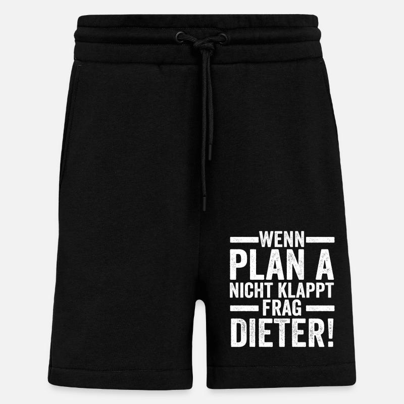 Prénom Dieter - Short bio décontracté fabriqué en UE - SOLID BLACK