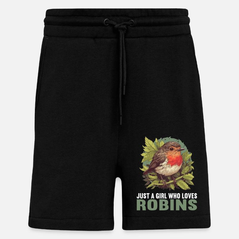 Robin Rotkehlchen - Short bio décontracté fabriqué en UE - SOLID BLACK