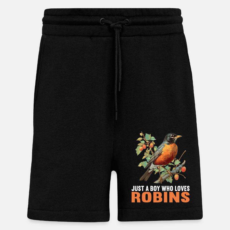 Robin Rotkehlchen - Short bio décontracté fabriqué en UE - SOLID BLACK