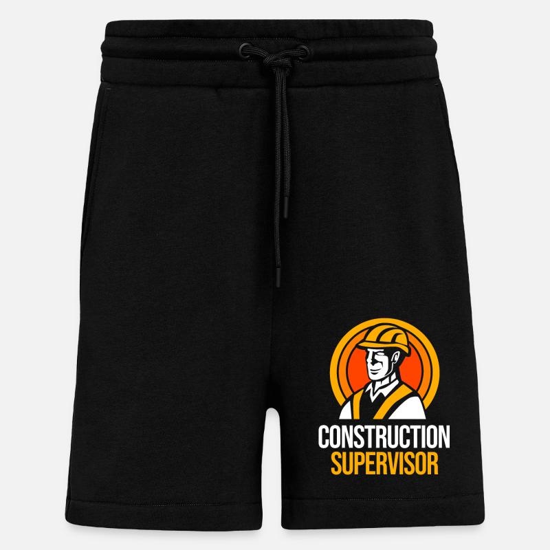 Construction worker construction site - Shorts - made by SPREAD - SOLID BLACK