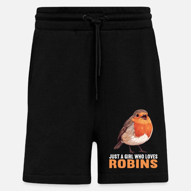 Robin Rotkehlchen - Short bio décontracté fabriqué en UE - SOLID BLACK