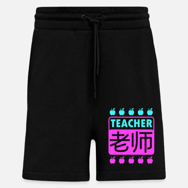 Professeur d’anglais Professeur d’anglais Chinois - Short bio décontracté fabriqué en UE - SOLID BLACK