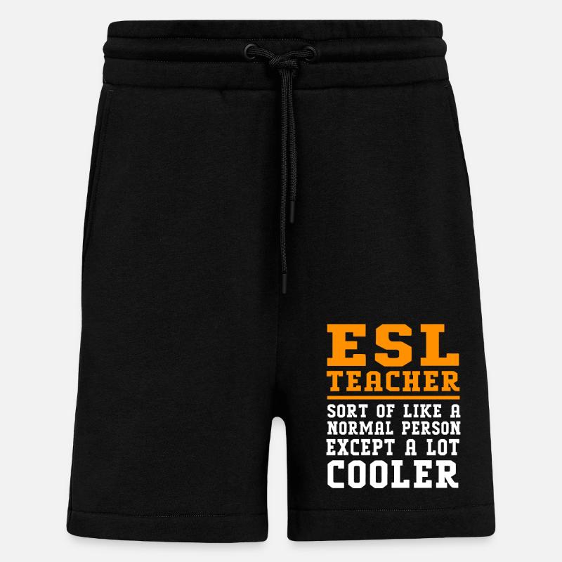 Professeur d’anglais Professeur d’anglais - Short bio décontracté fabriqué en UE - SOLID BLACK