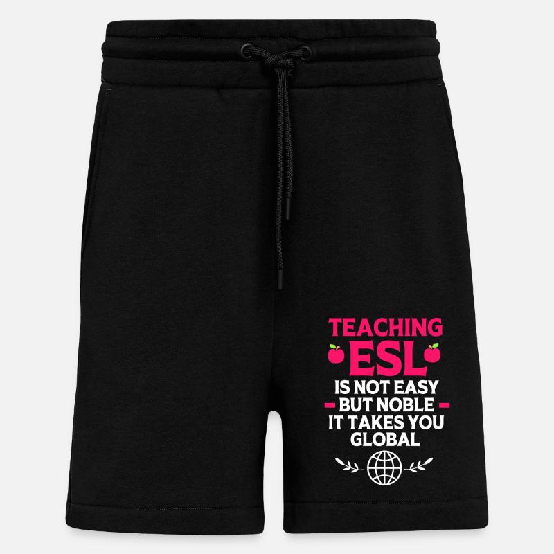 Professeur d’anglais Professeur d’anglais - Short bio décontracté fabriqué en UE - SOLID BLACK