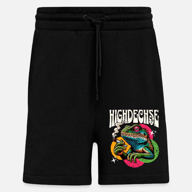 High Lizard Lizard Reptiles - Shorts - made by SPREAD - SOLID BLACK