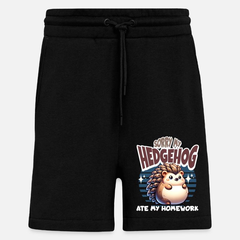 École de devoirs de hérisson - Short bio décontracté fabriqué en UE - SOLID BLACK