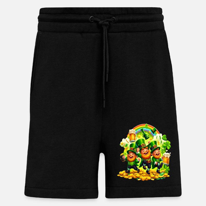 Rainbow Leprechaun (Irish Leprechaun) - Shorts - made by SPREAD - SOLID BLACK