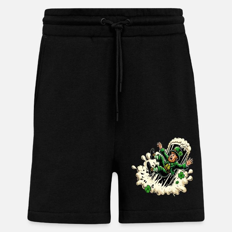Falling Leprechaun (Irish Leprechaun) - Shorts - made by SPREAD - SOLID BLACK