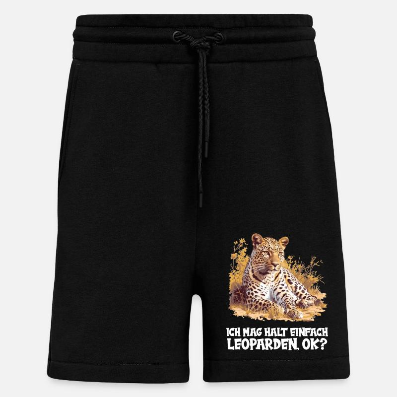Léopard léopard - Short bio décontracté fabriqué en UE - SOLID BLACK
