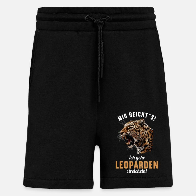 Léopard léopard - Short bio décontracté fabriqué en UE - SOLID BLACK