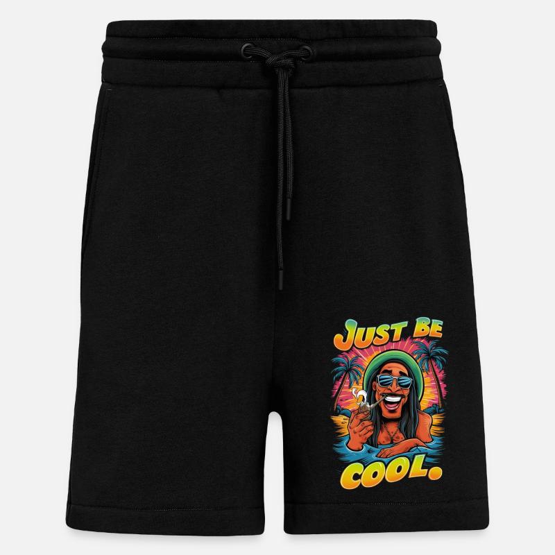 Rasta - Just Be Cool - Jamaica - Shorts - made by SPREAD - SOLID BLACK