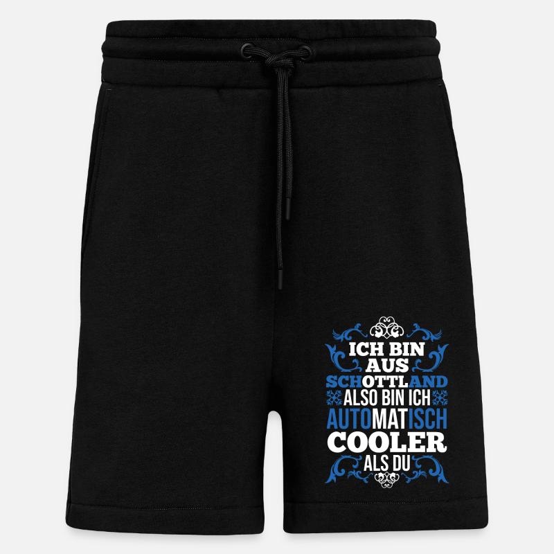 Ecossais Ecosse Ecosse Ecosse - Short bio décontracté fabriqué en UE - SOLID BLACK