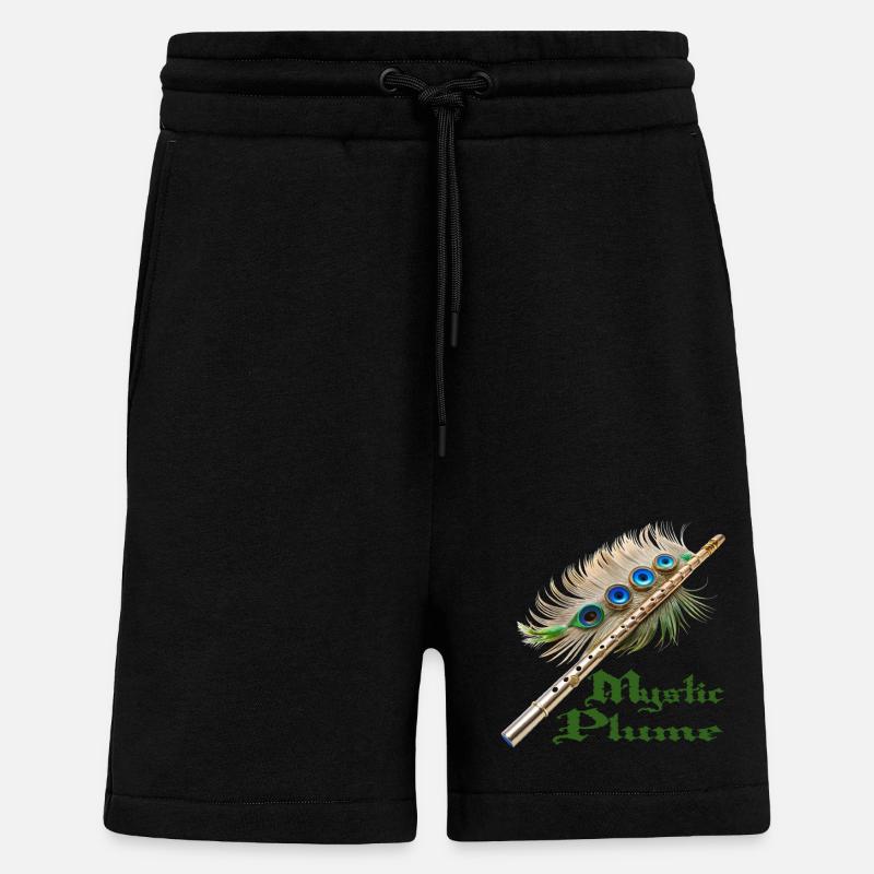 FLUTE FEATHER, MYSTIC PLUME - Shorts - made by SPREAD - SOLID BLACK