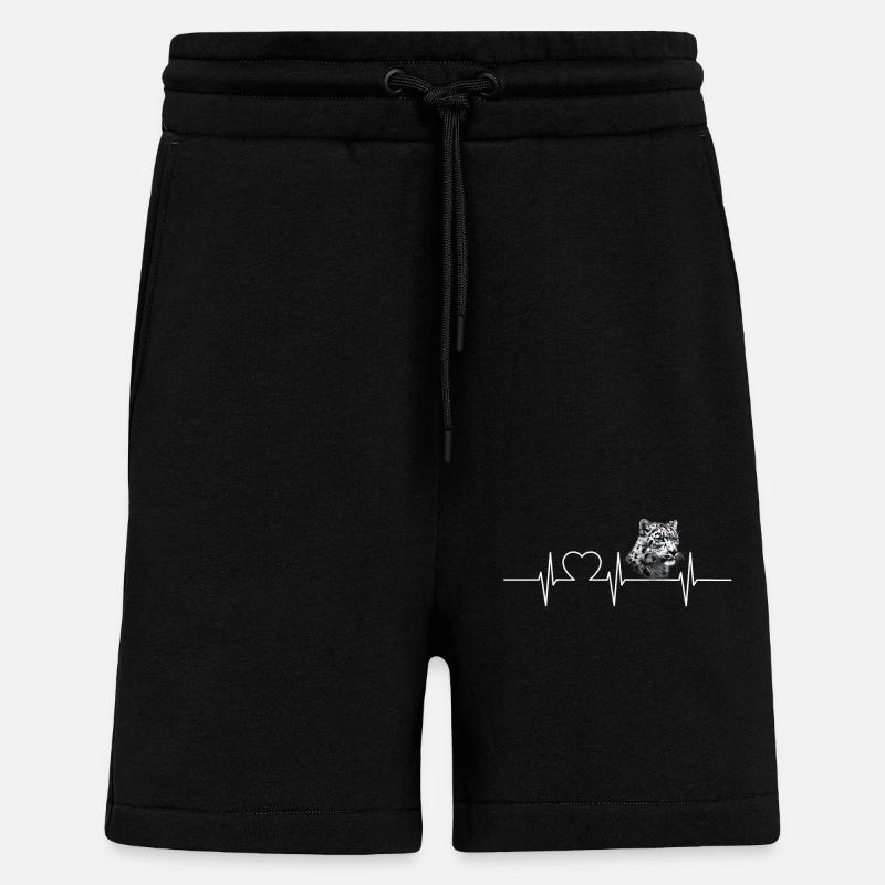 Léopard des neiges Schneeleoparden Schneeleopard - Short bio décontracté fabriqué en UE - SOLID BLACK