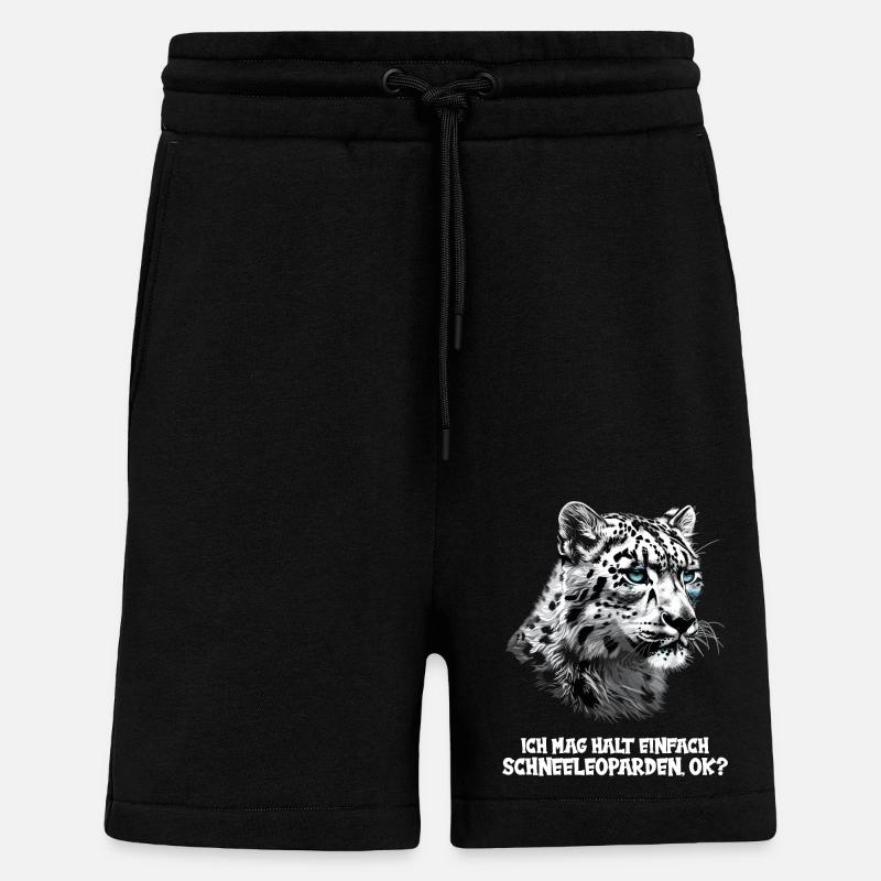 Snow Leopard Schneeleoparden Schneeleopard - Shorts - made by SPREAD - SOLID BLACK