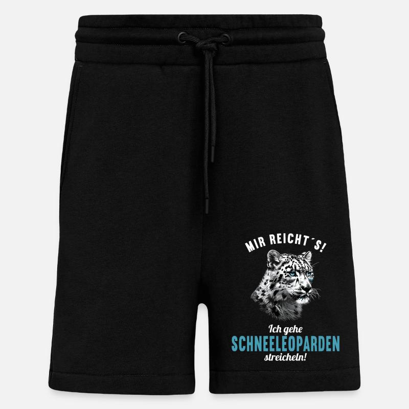 Snow Leopard Schneeleoparden Schneeleopard - Shorts - made by SPREAD - SOLID BLACK
