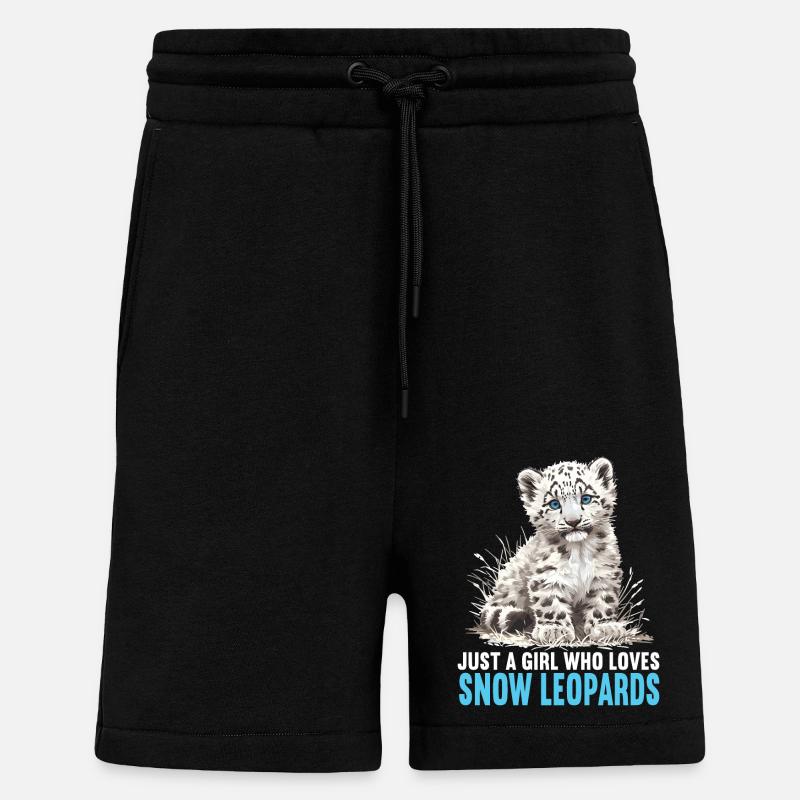Snow Leopard Schneeleoparden Schneeleopard - Shorts - made by SPREAD - SOLID BLACK