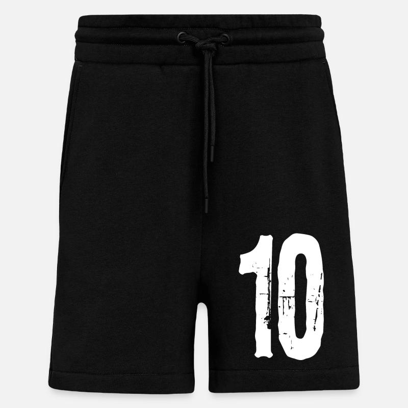 Numéro 10 ! Capitaine ! - Short bio décontracté fabriqué en UE - SOLID BLACK
