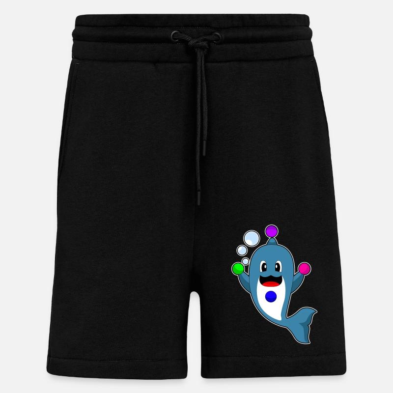 Jongleur dauphin jonglant - Short bio décontracté fabriqué en UE - SOLID BLACK