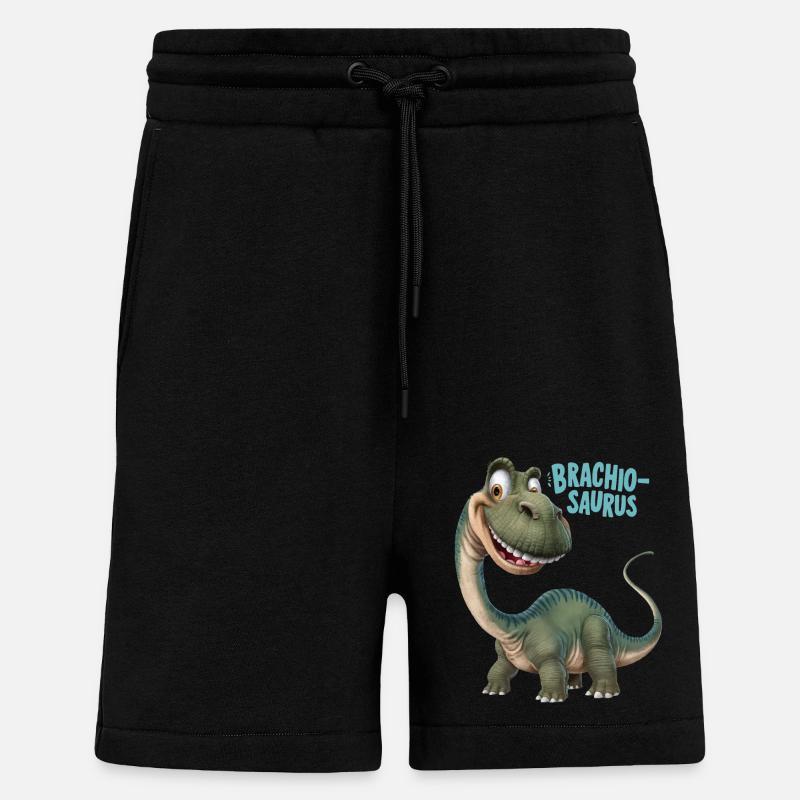 DINOSAURIER, BRACHIO SAURUS - Shorts - made by SPREAD - SOLID BLACK