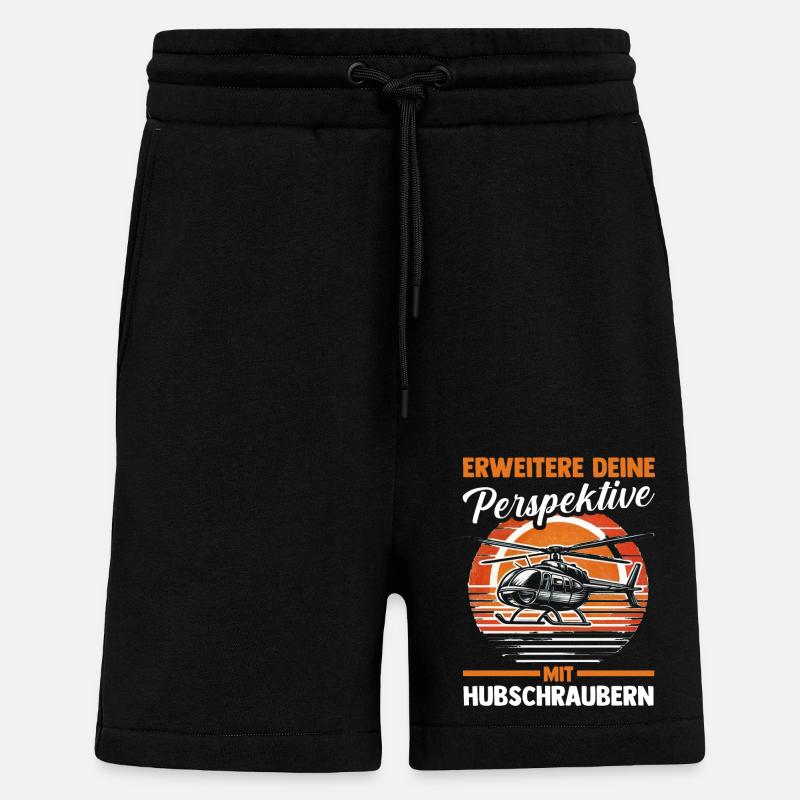 Pilote Hélicoptère Hélicoptère - Short bio décontracté fabriqué en UE - SOLID BLACK