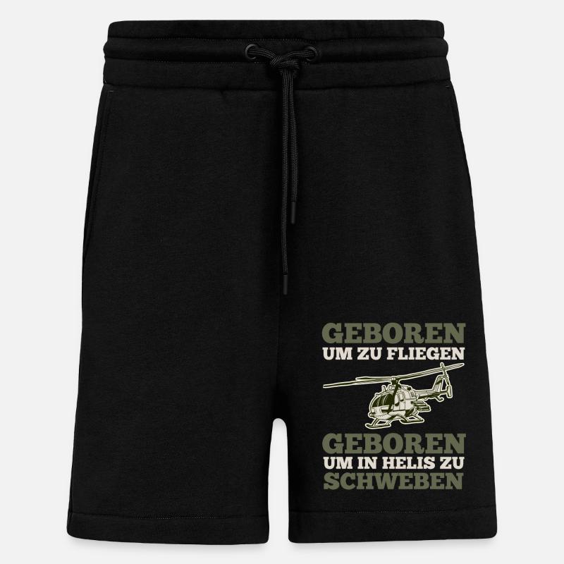 Pilote Hélicoptère Hélicoptère - Short bio décontracté fabriqué en UE - SOLID BLACK